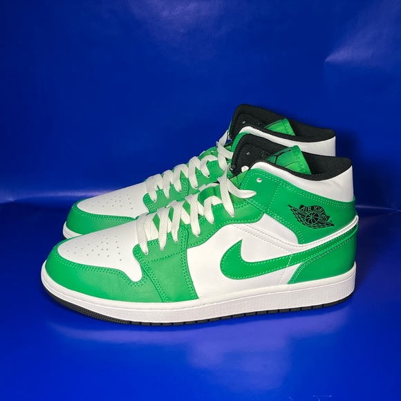 🆕 Air Jordan 1 Mens Size 12 Lucky Green/White Casual Sneaker Fast Shipping - Picture 2 of 7